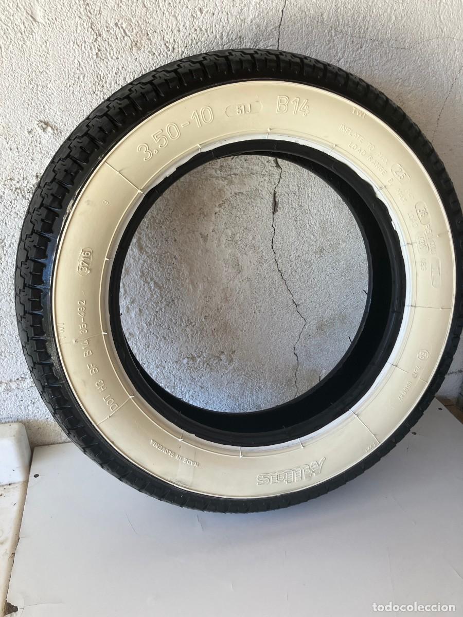 Coches y Motocicletas: rueda de scooter Lambreta/Vespa MITAS 3.5-10 banda blanca