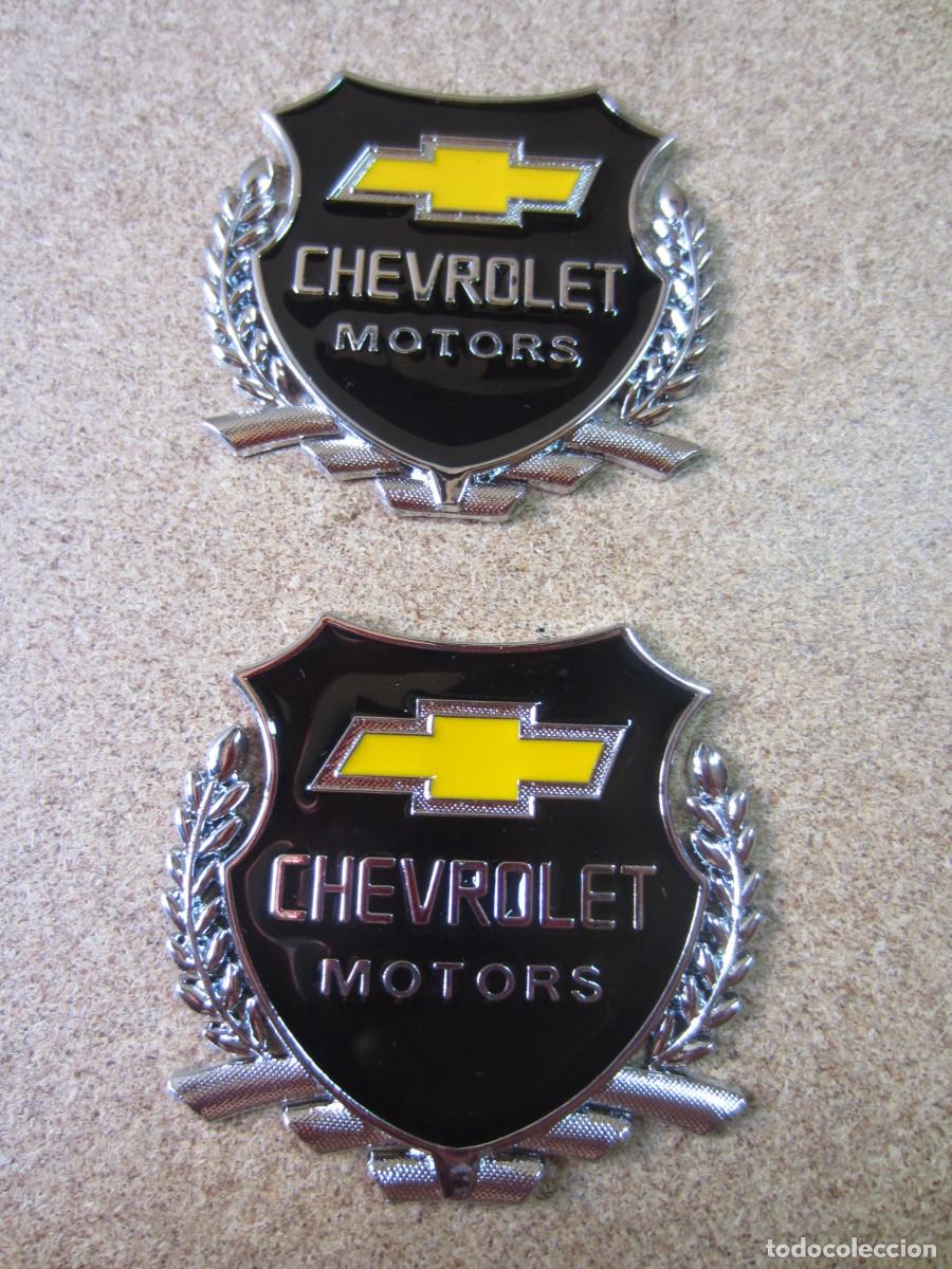 Coches y Motocicletas: Lote de 2 Chapas Chevrolet Motors
