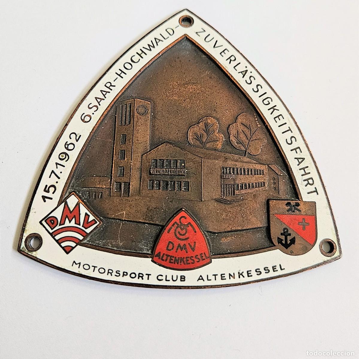 Coches y Motocicletas: Antiguo emblema placa de coche Automovil Club DMV. Alemania 1962