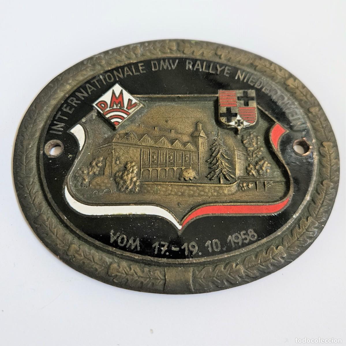 Carros e motociclos: Antiguo emblema placa de coche de la DMV Rallye 1958