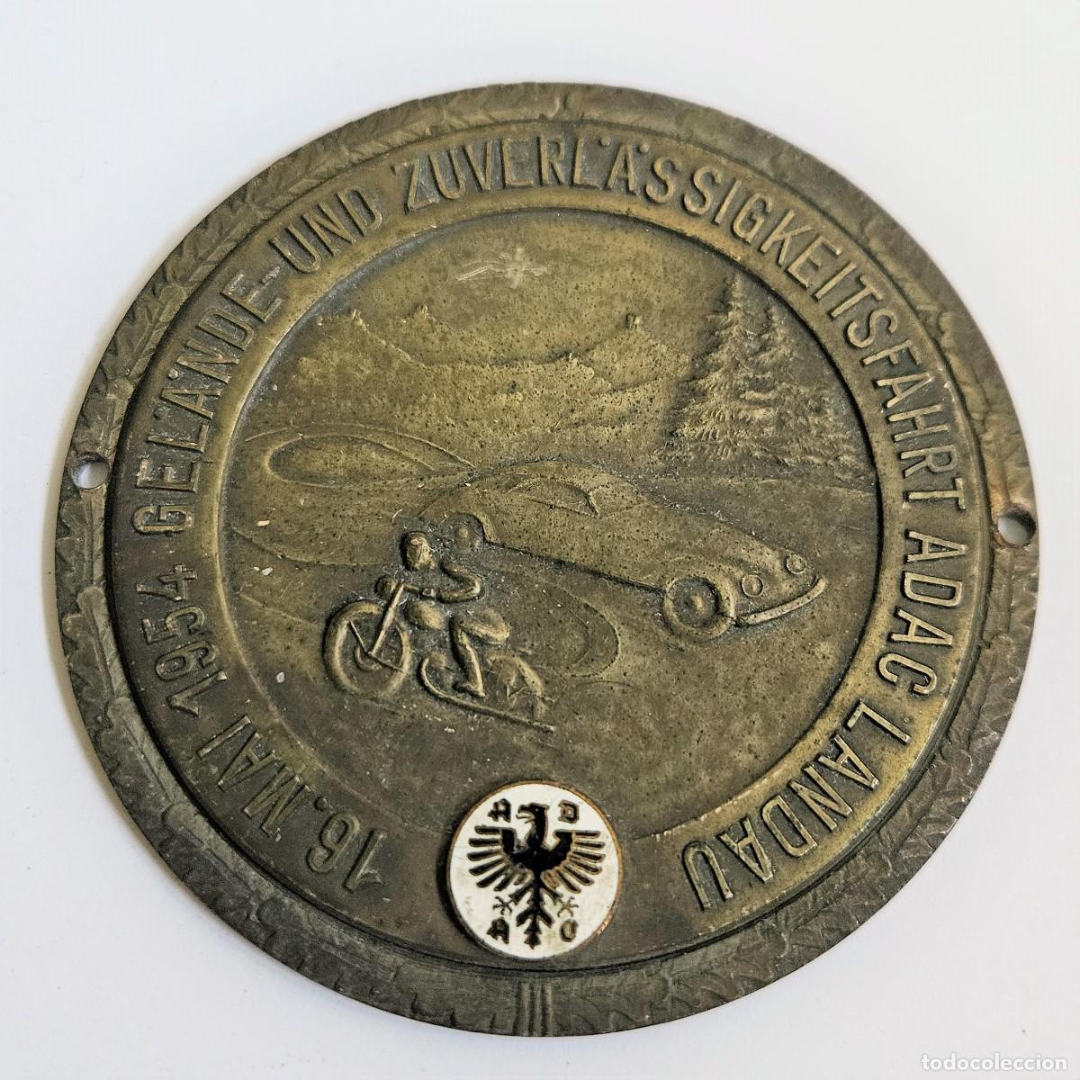 Carros e motociclos: Antiguo emblema placa de coche del ADAC 1954.