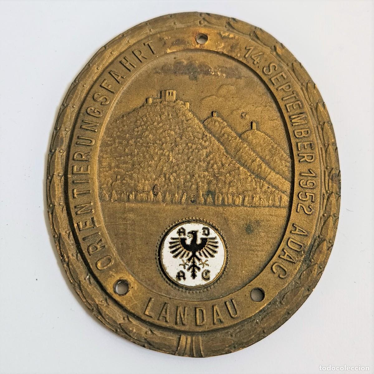 Carros e motociclos: Antiguo emblema placa de coche del ADAC 1952