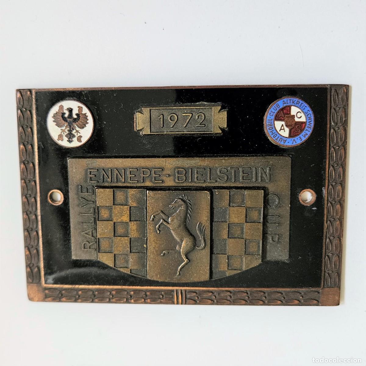 Carros e motociclos: Antiguo emblema placa de coche de la Rallye Bielstein 1972