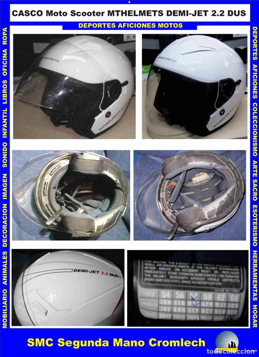 Coches y Motocicletas: CASCO Moto Scooter MTHELMETS DEMI-JET 2.2 DUS Talla 58 Marzo del 2014 Buen estado general.