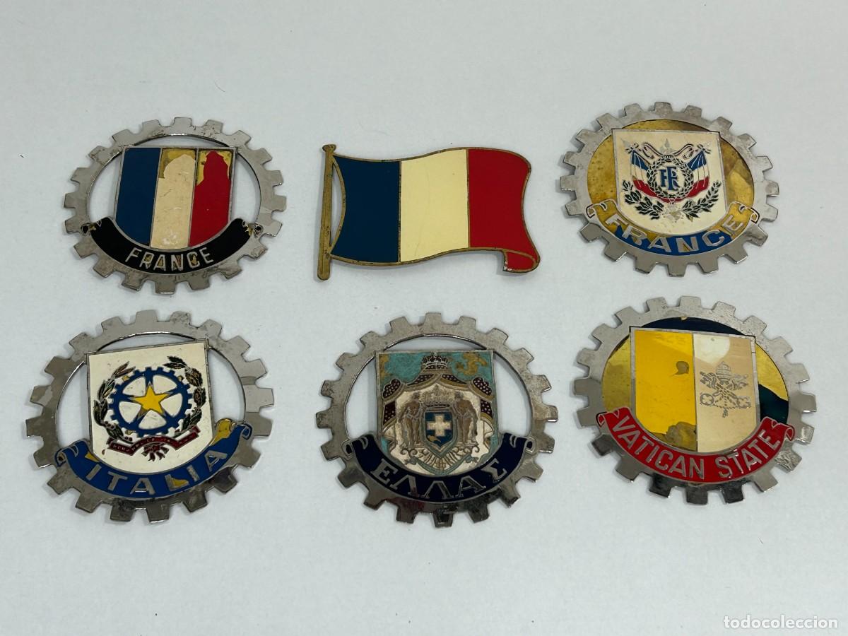 Coches y Motocicletas: LOTE 6 ANTIGUAS CHAPAS PLACAS ESMALTADAS COCHE FRANCIA,ITALIA,GRECIA,VATICANO