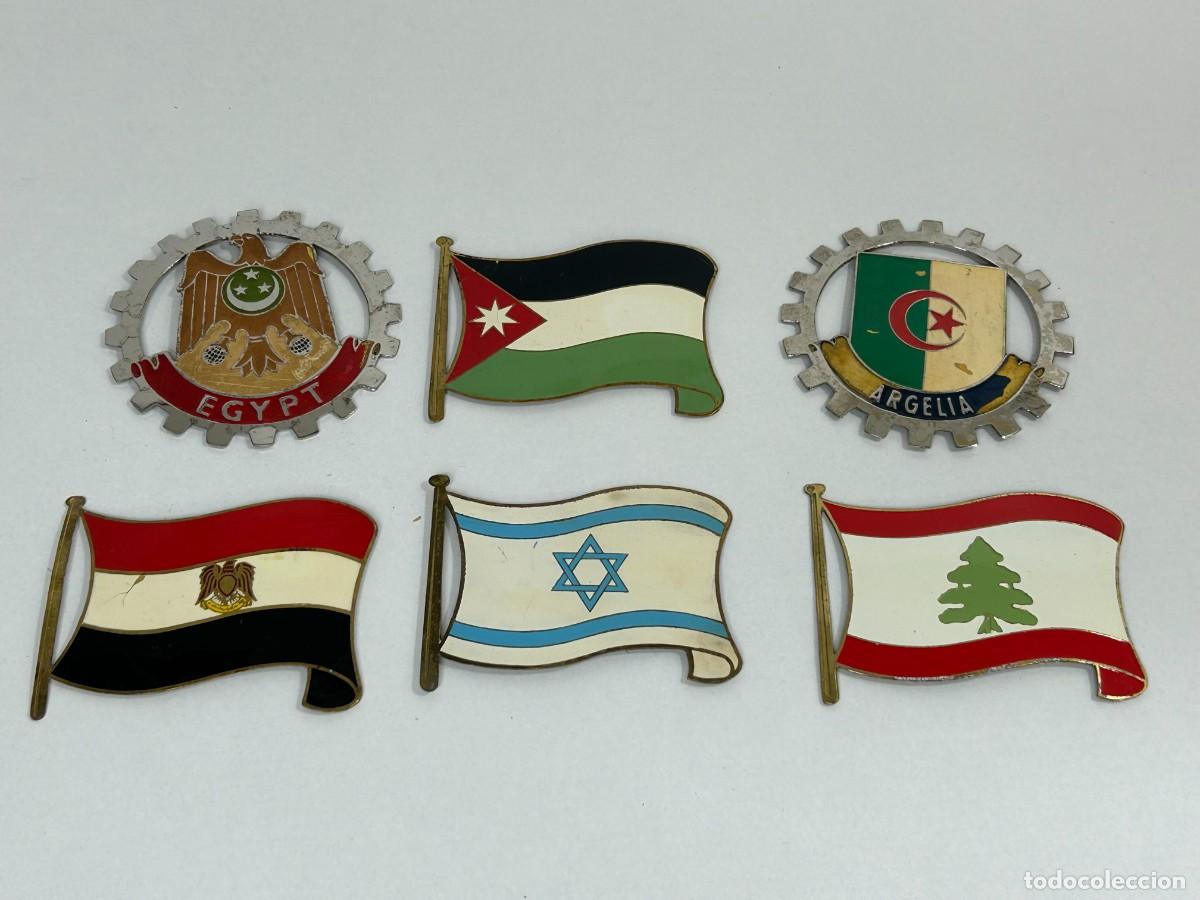 Coches y Motocicletas: LOTE 6 ANTIGUAS CHAPAS PLACAS ESMALTADAS COCHE EGIPTO,ISRAEL,ARGELIA,LIBANO