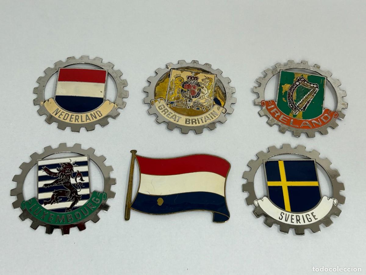 Coches y Motocicletas: LOTE 6 ANTIGUAS CHAPAS PLACAS ESMALTADAS COCHE GRAN BRETA&Ntilde;A,IRLANDA,SUECIA,NEDERLAN,LUXEMBURGO,P.BAJ