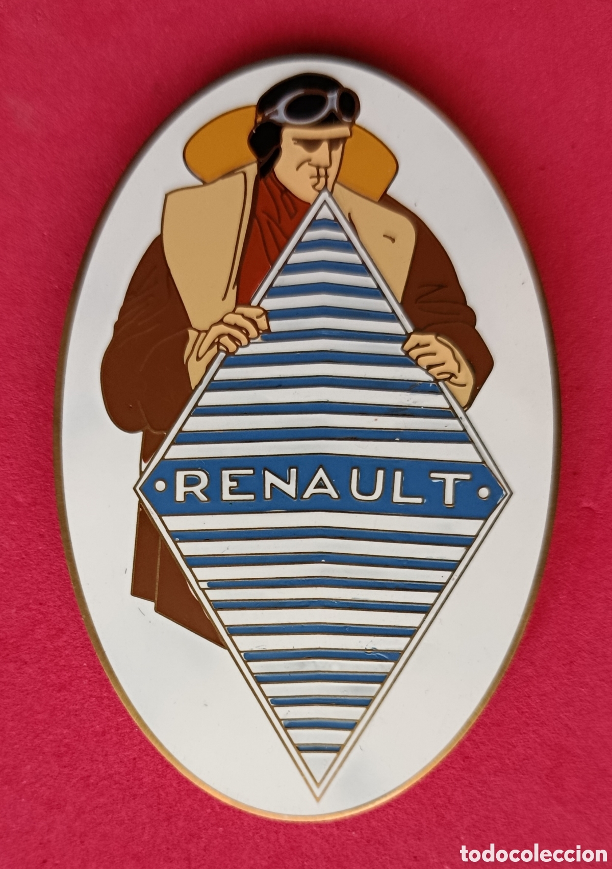 Cars and Motorcycles: ANTIGUA INSIGNIA PLACA CHAPA EMBLEMA RADIADOR LOGO COCHE CLASICO BADGE RENAULT