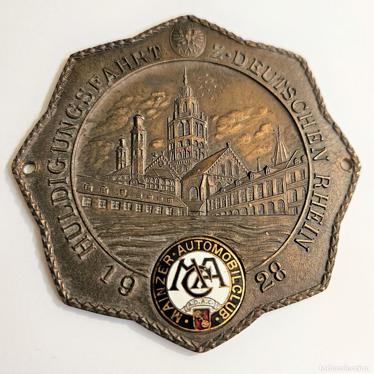 Coches y Motocicletas: Placa de radiador del &rdquo;Mainzer Automobil Club&rdquo;. 1928