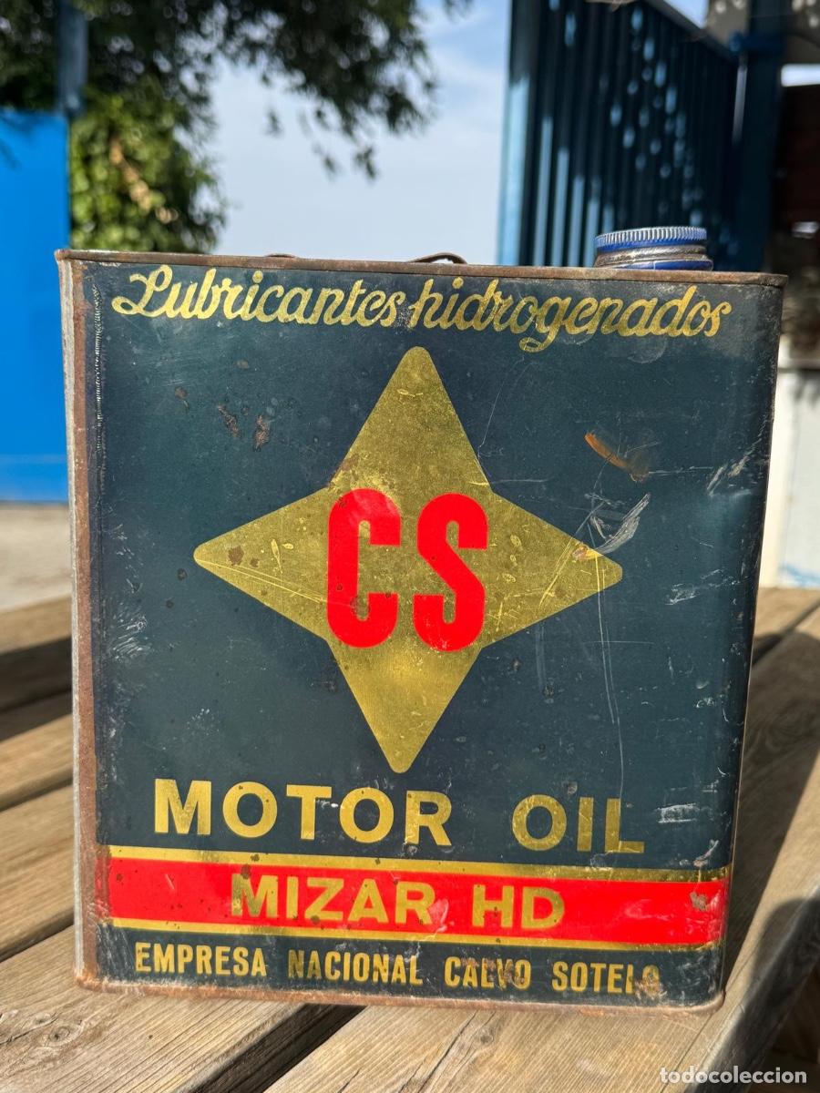 Coches y motocicletas: Lata aceite veh&iacute;culo empresa nacional calvo sotelo mizar HD lubricantes hidrogenados 25x23cms