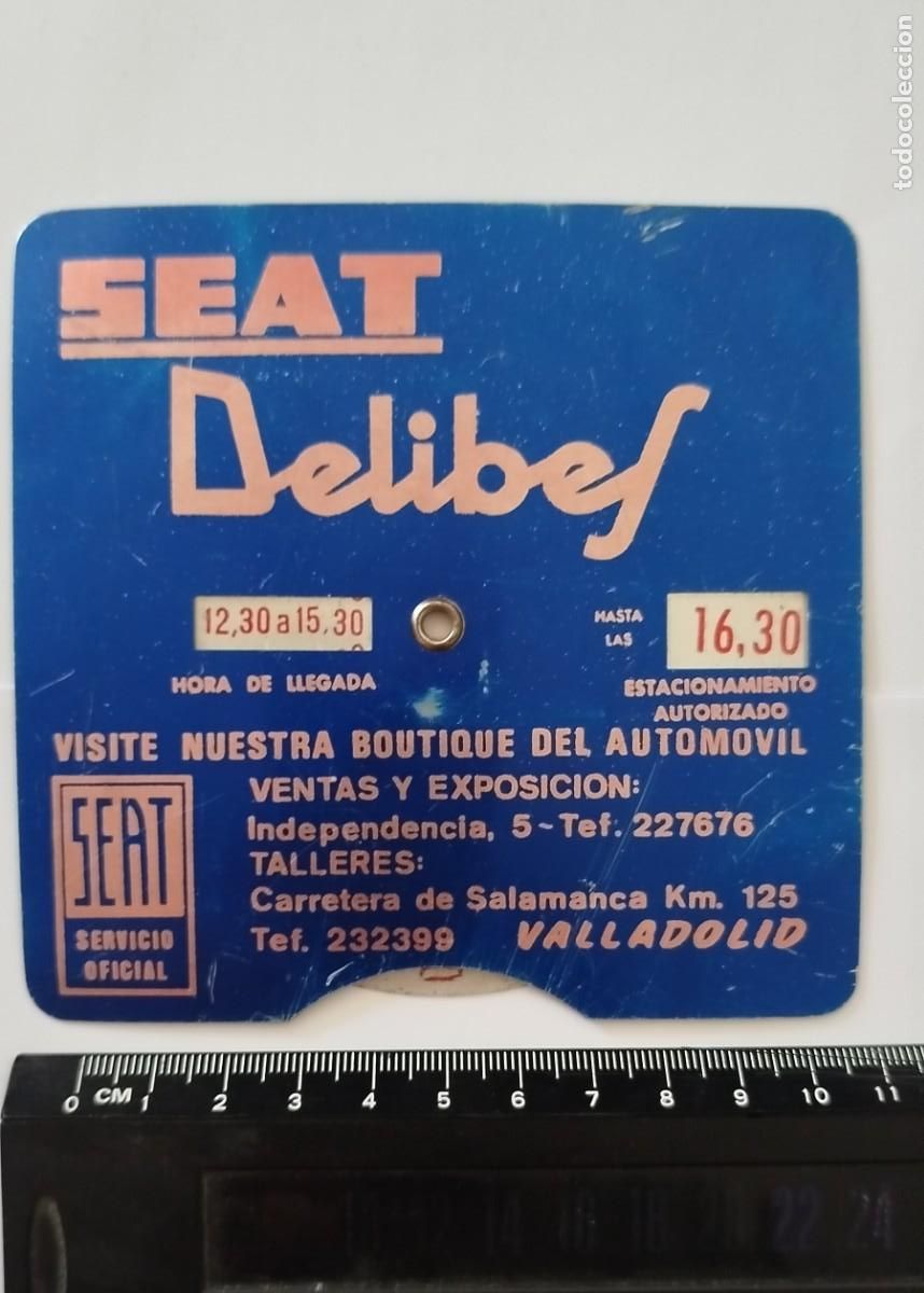 Coches y motocicletas: SEAT placa met&aacute;lica control horario