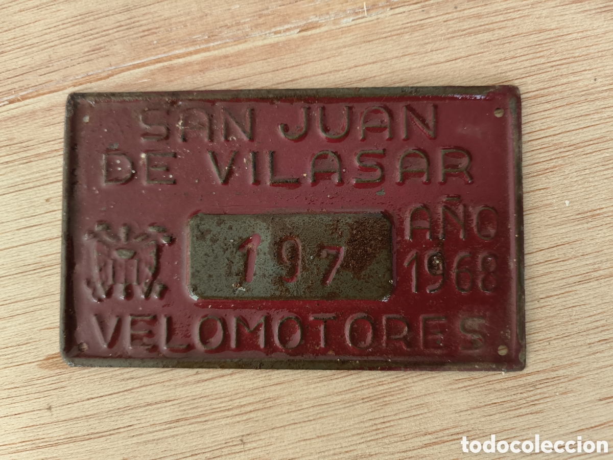 Autos und Motorr&auml;der: Placa matr&iacute;cula San Juan de Vilasar 1968
