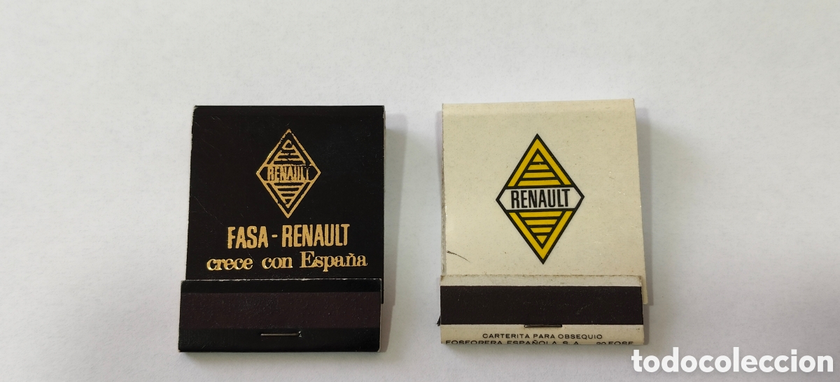 Coches y motocicletas: LOTE DE DOS CAJAS DE CERILLAS FASA RENAULT CRECE CON ESPA&Ntilde;A