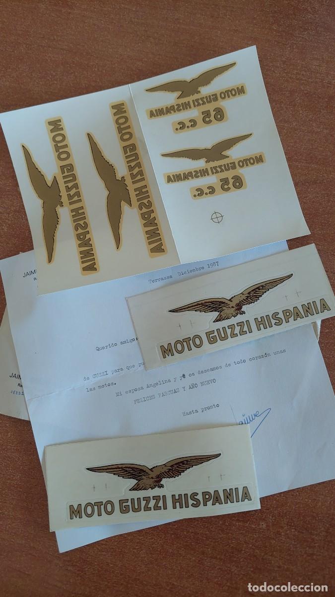 Coches y motocicletas: Carta de 1987 con calcomanias y pegatinas para Moto guzzi
