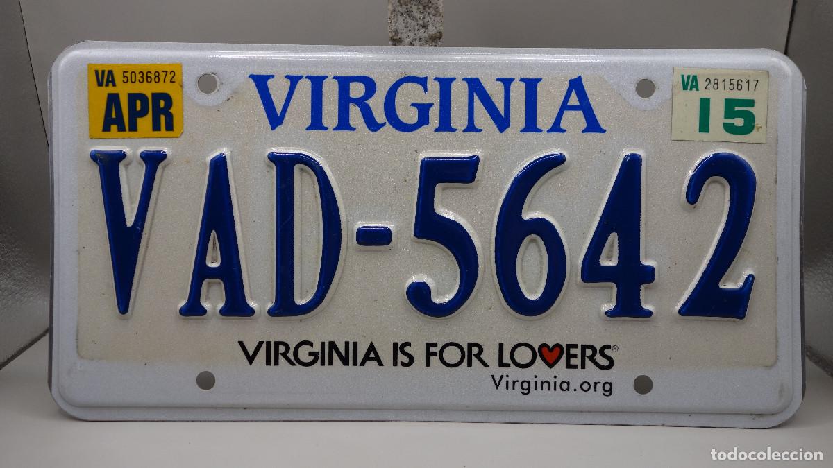 Coches y motocicletas: MATRICULA DE ESTADOS UNIDOS USA VIRGINIA