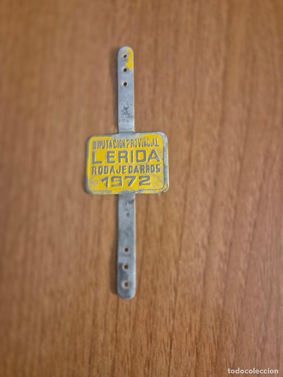 Coches y motocicletas: MATRICULA RODAJE DE CARROS LERIDA 1972.