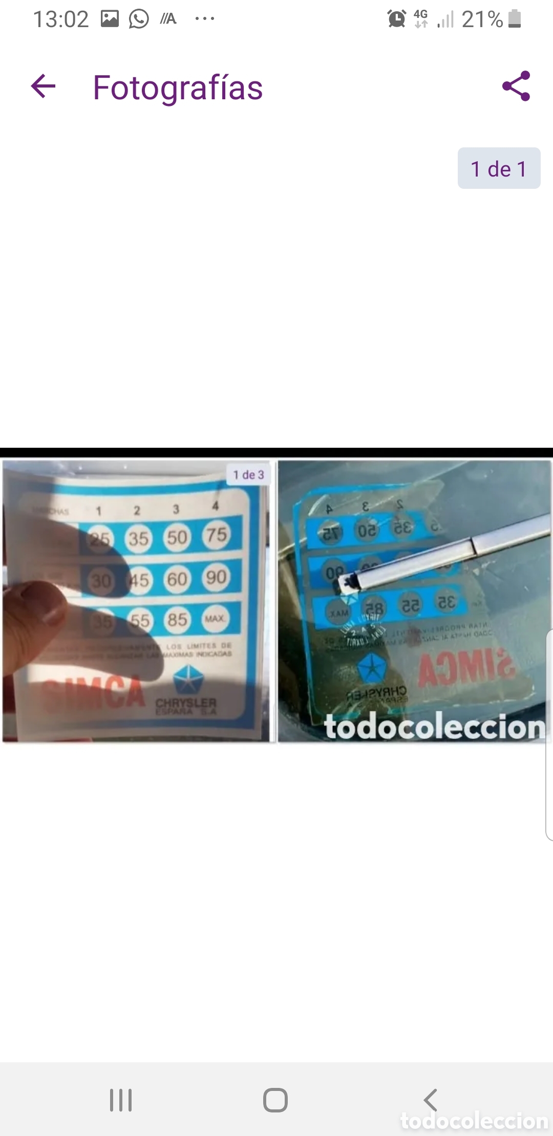 Coches y motocicletas: Pegatina cristal delantero Simca 1200