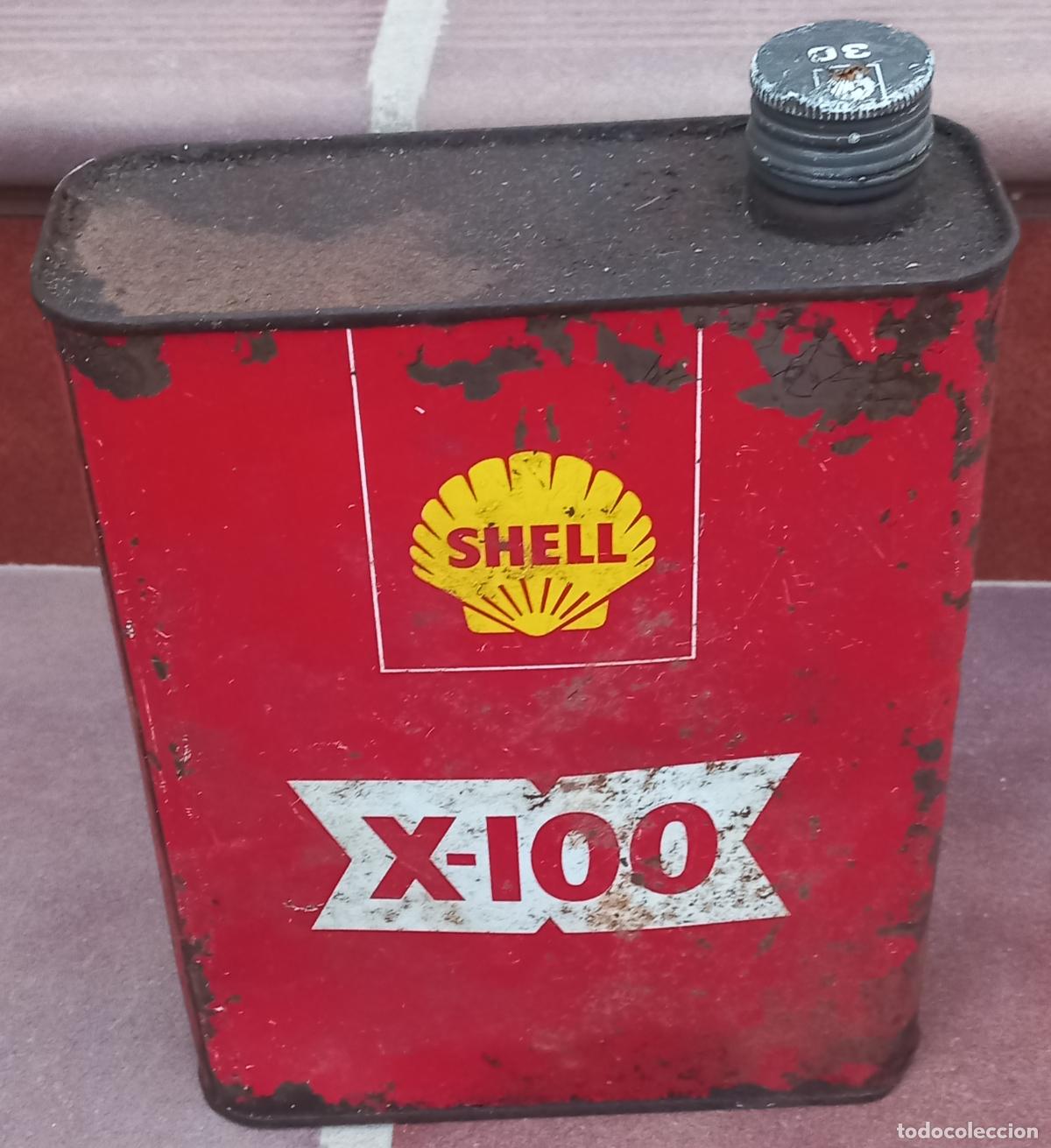 Coches y motocicletas: ANTIGUA LATA ACEITE MOTOR SHELL. X-100 DE FRANCIA..