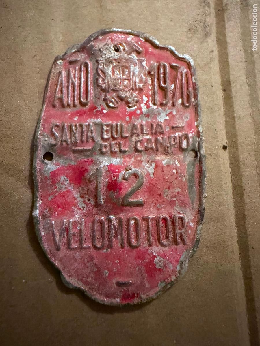 Coches y motocicletas: Matr&iacute;cula velomotor 1970