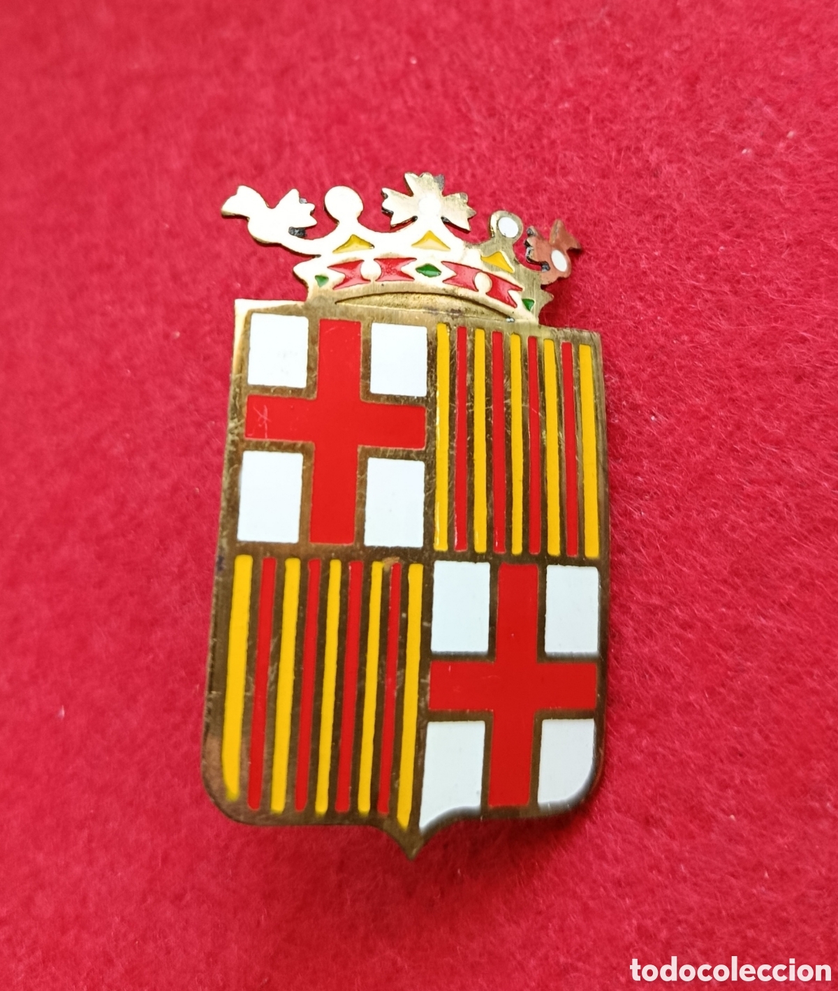 Coches y motocicletas: ANTIGUA INSIGNIA PLACA CHAPA ESMALTADA EMBLEMA MOTO COCHE CLASICO BARCELONA VESPA SEAT LAMBRETTA