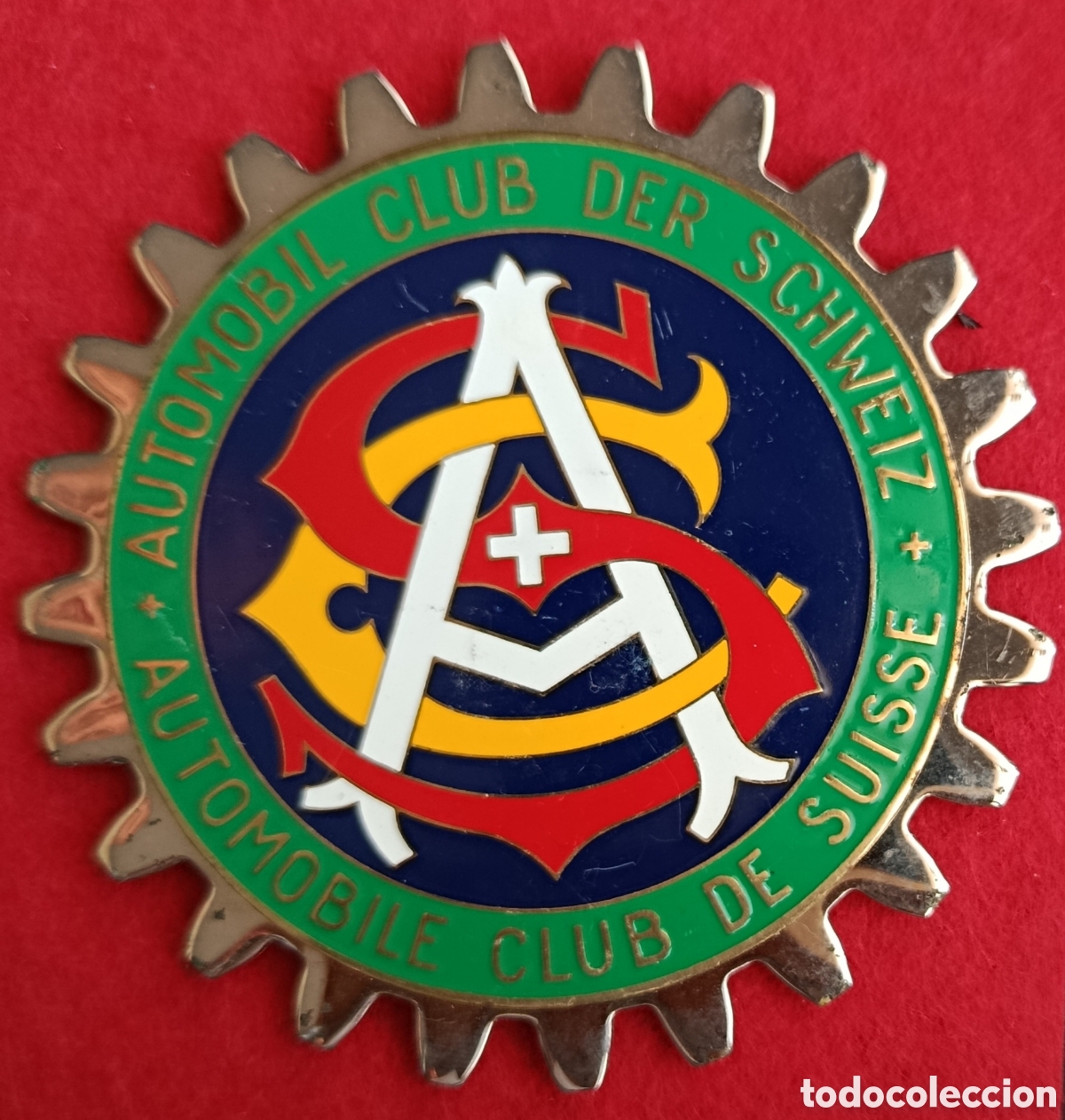 Coches y motocicletas: ANTIGUA PLACA CHAPA EMBLEMA COCHE CLASICO AUTOMOBILE CAR GRILL BADGE CLUB SUISSE