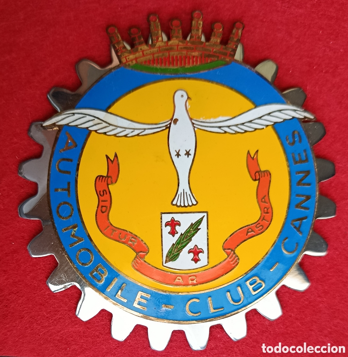 Coches y motocicletas: ANTIGUA PLACA CHAPA EMBLEMA COCHE CLASICO AUTOMOBILE CAR GRILL BADGE CLUB CANNES