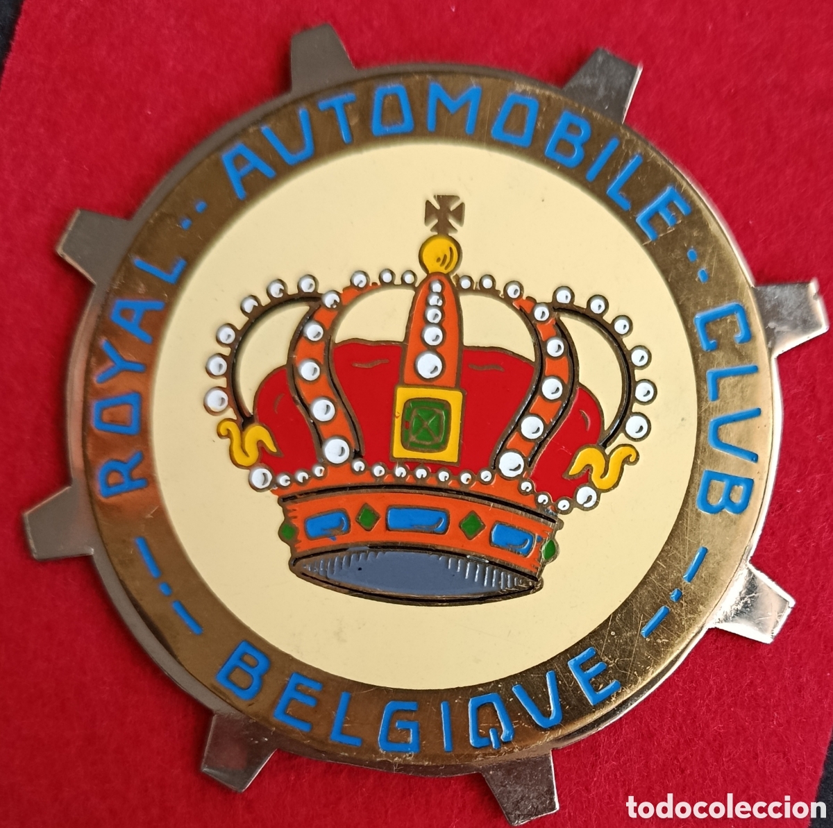 Coches y motocicletas: ANTIGUA PLACA CHAPA EMBLEMA COCHE CLASICO AUTOMOBILE CAR GRILL BADGE CLUB BELGIQUE