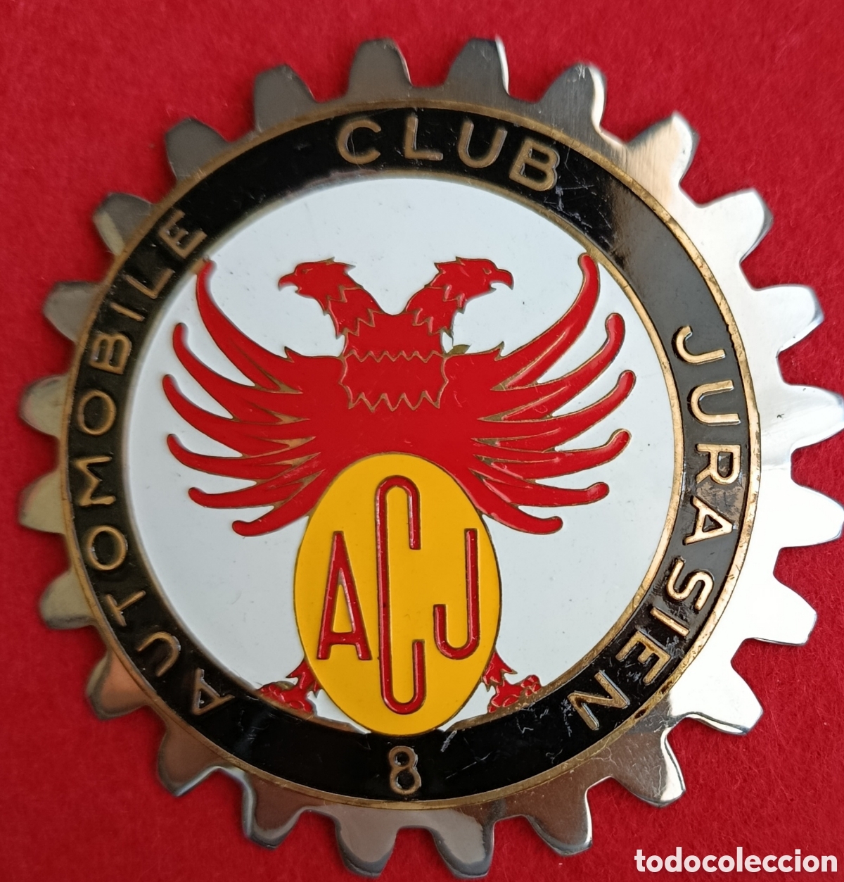 Coches y motocicletas: ANTIGUA PLACA CHAPA EMBLEMA COCHE CLASICO AUTOMOBILE CAR GRILL BADGE CLUB JURASIEN
