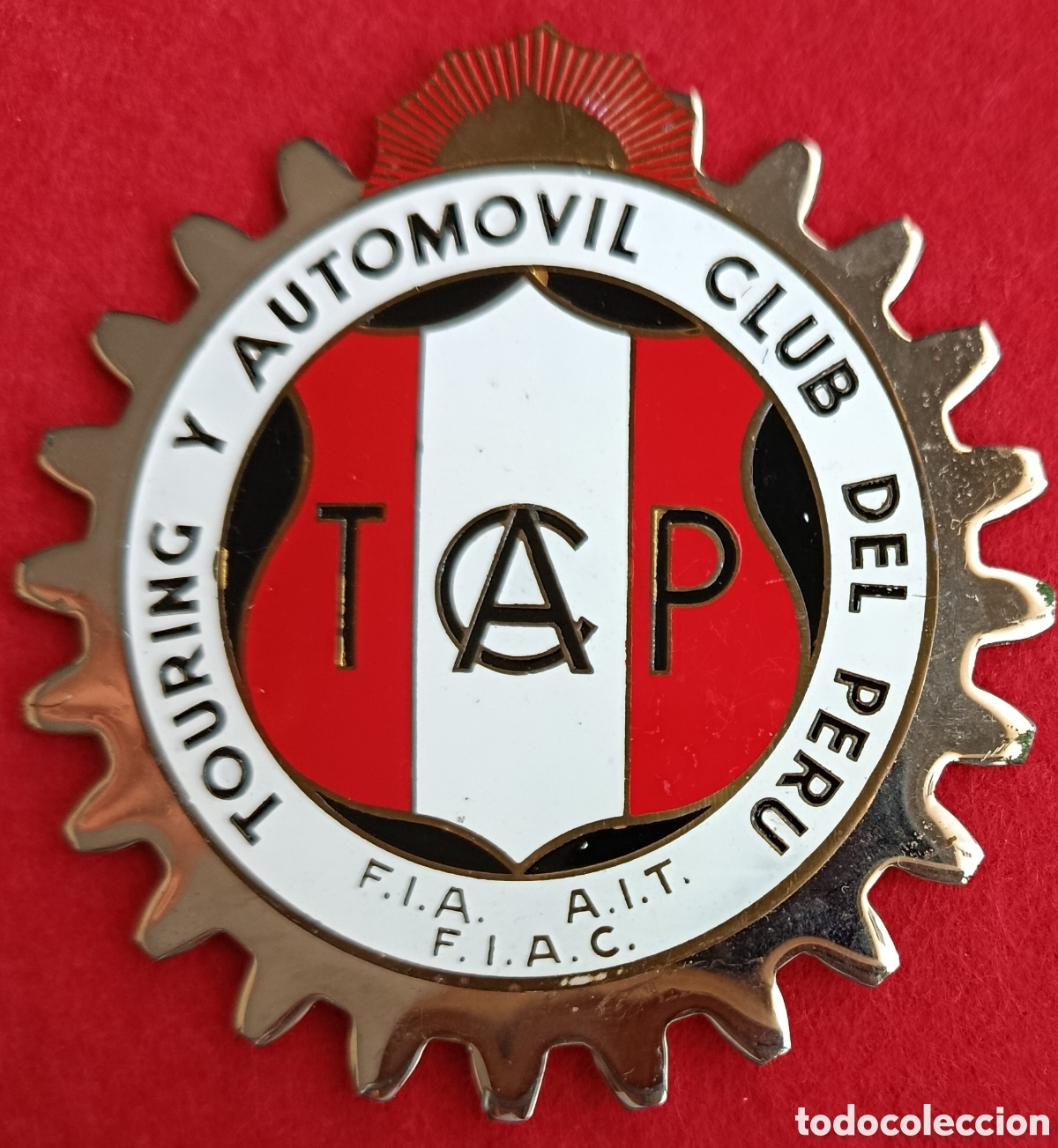 Coches y motocicletas: ANTIGUA PLACA CHAPA EMBLEMA COCHE CLASICO AUTOMOBILE CAR GRILL BADGE CLUB DEL PERU