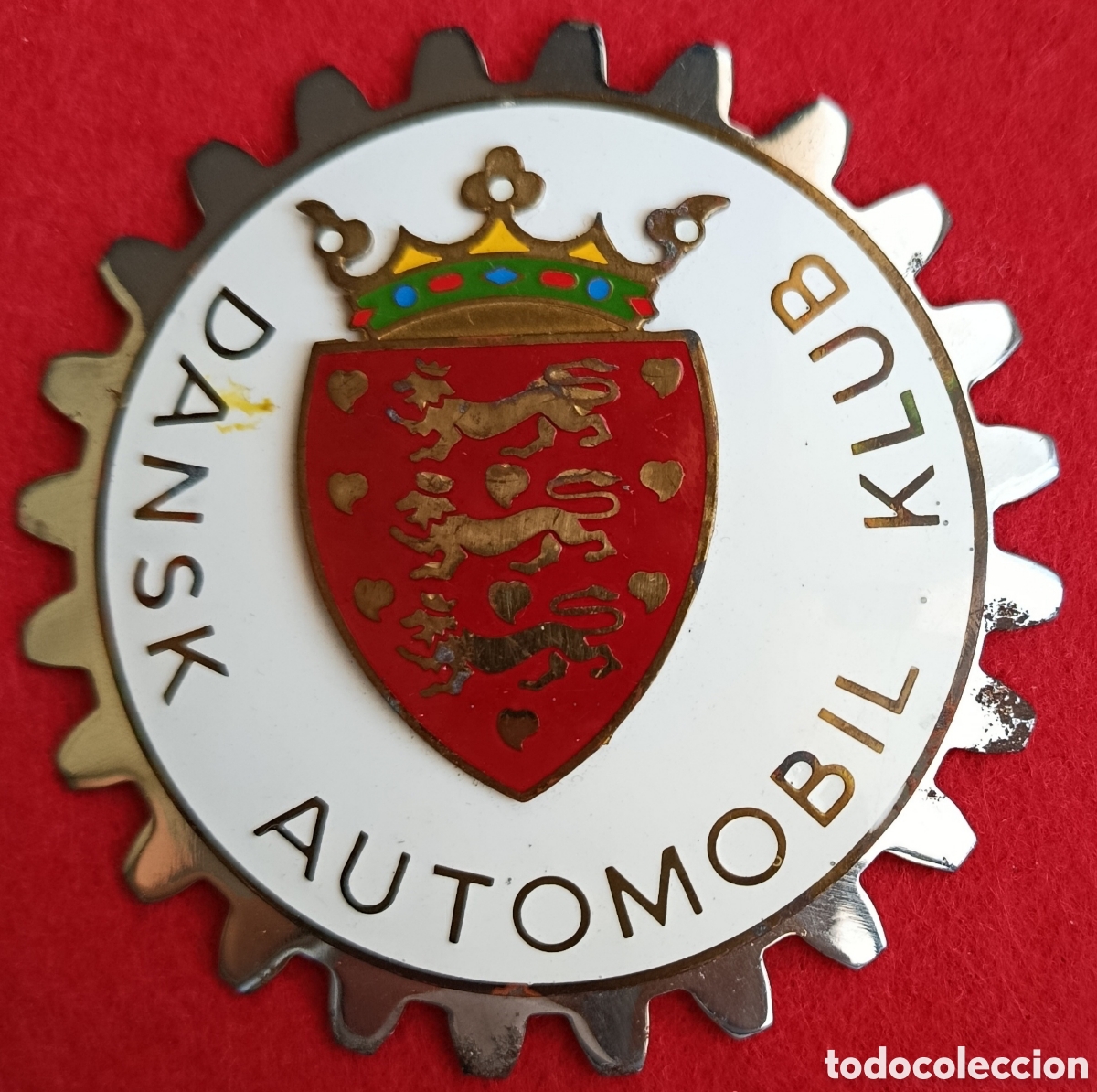 Coches y motocicletas: ANTIGUA PLACA CHAPA EMBLEMA COCHE CLASICO AUTOMOBILE CAR GRILL BADGE CLUB Dansk Copenhagen