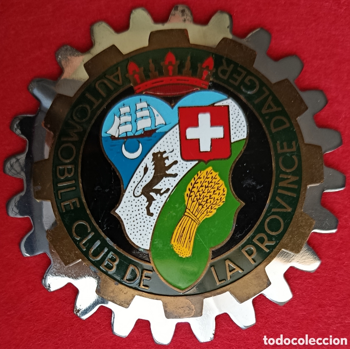 Coches y motocicletas: ANTIGUA PLACA CHAPA EMBLEMA COCHE CLASICO AUTOMOBILE CAR GRILL BADGE CLUB D'ALGER