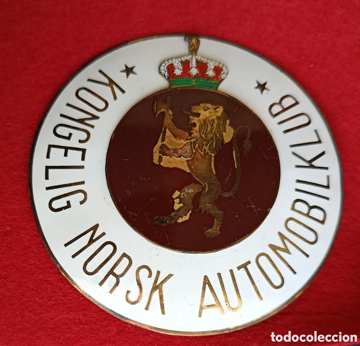Coches y motocicletas: ANTIGUA PLACA CHAPA EMBLEMA COCHE CLASICO AUTOMOBILE CAR GRILL BADGE NORUEGA NORWAY