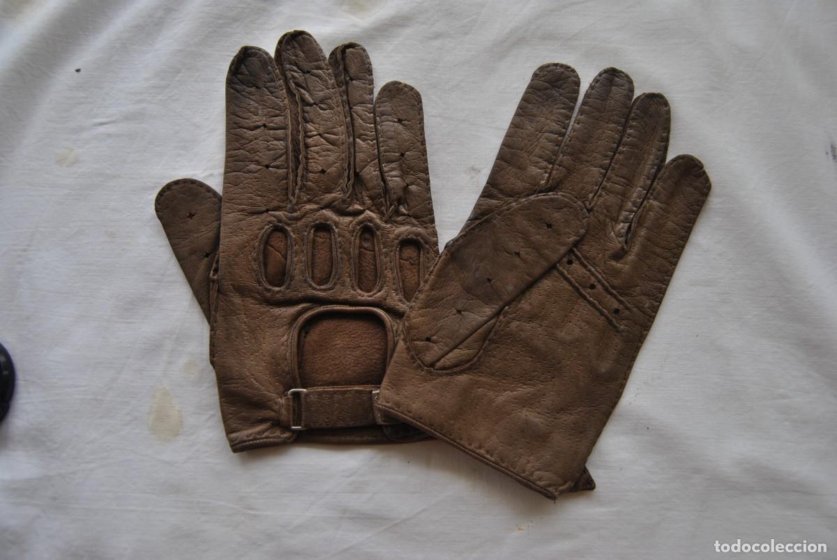 Coches y motocicletas: guantes deportivos de piloto de coche, piel fina. A&ntilde;os 60. retro. como nuevos