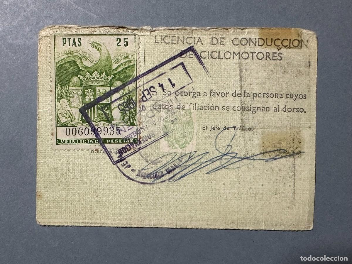 Coches y motocicletas: Licencia de Conducci&oacute;n de Ciclomotores 1965