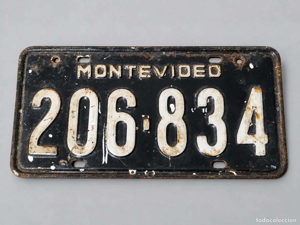 Voitures et Motocyclettes: Matr&iacute;cula Montevideo Uruguay 206834 - Chapa de colecci&oacute;n