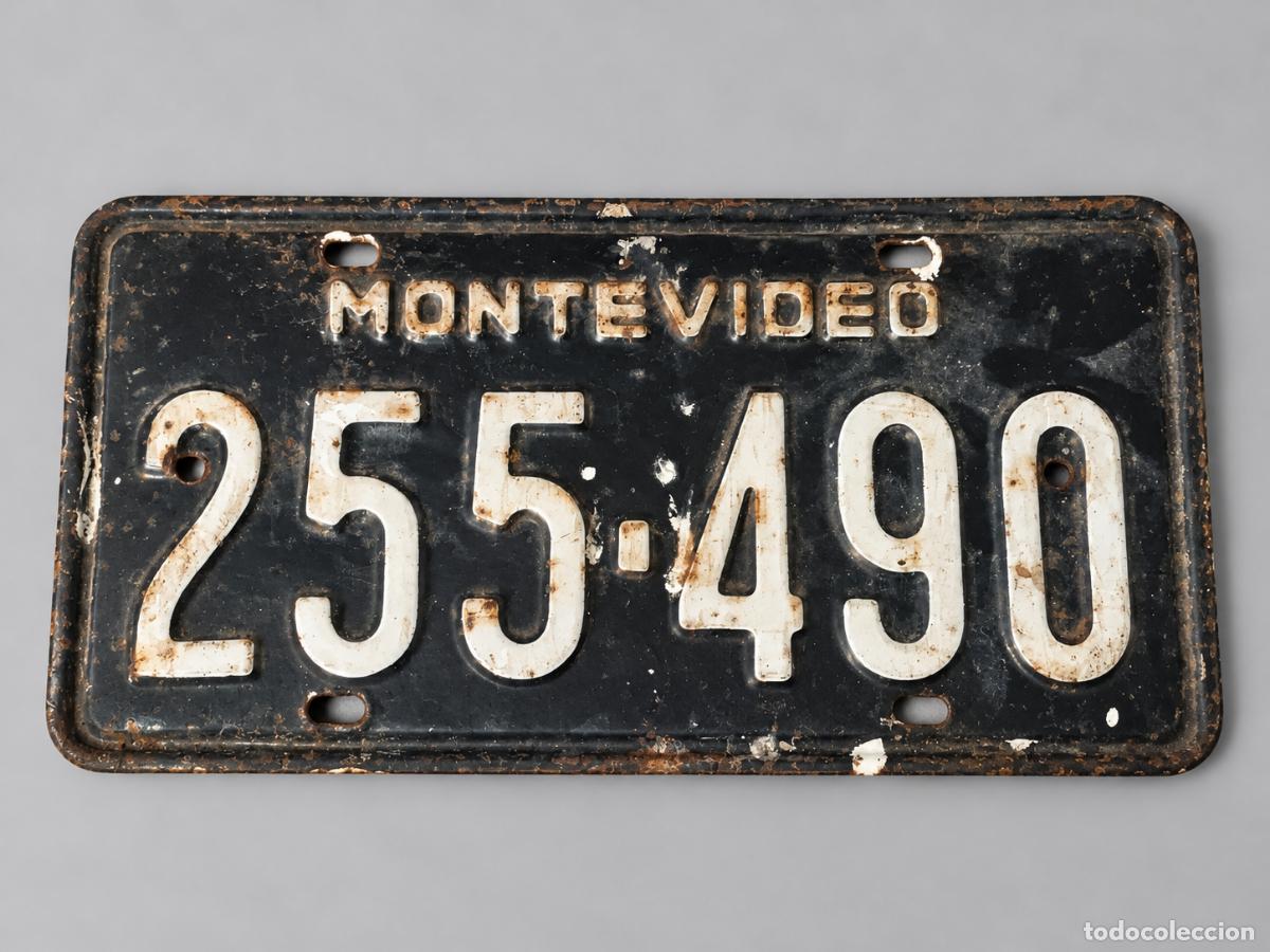 Voitures et Motocyclettes: Matr&iacute;cula Montevideo Uruguay 255490 - Chapa de colecci&oacute;n