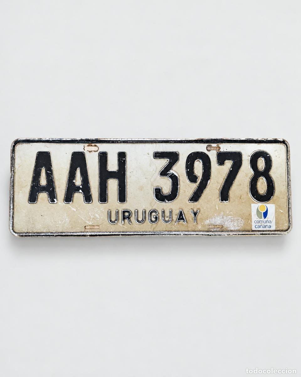 Voitures et Motocyclettes: Matr&iacute;cula Uruguay AAH 3978 - License plate de colecci&oacute;n