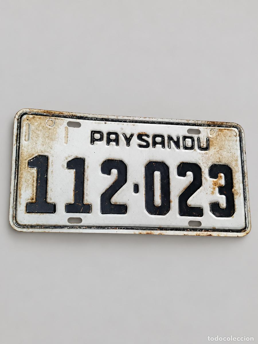 Voitures et Motocyclettes: Matr&iacute;cula Paysand&uacute; Uruguay 112023 - Chapa 30 x 15 cm
