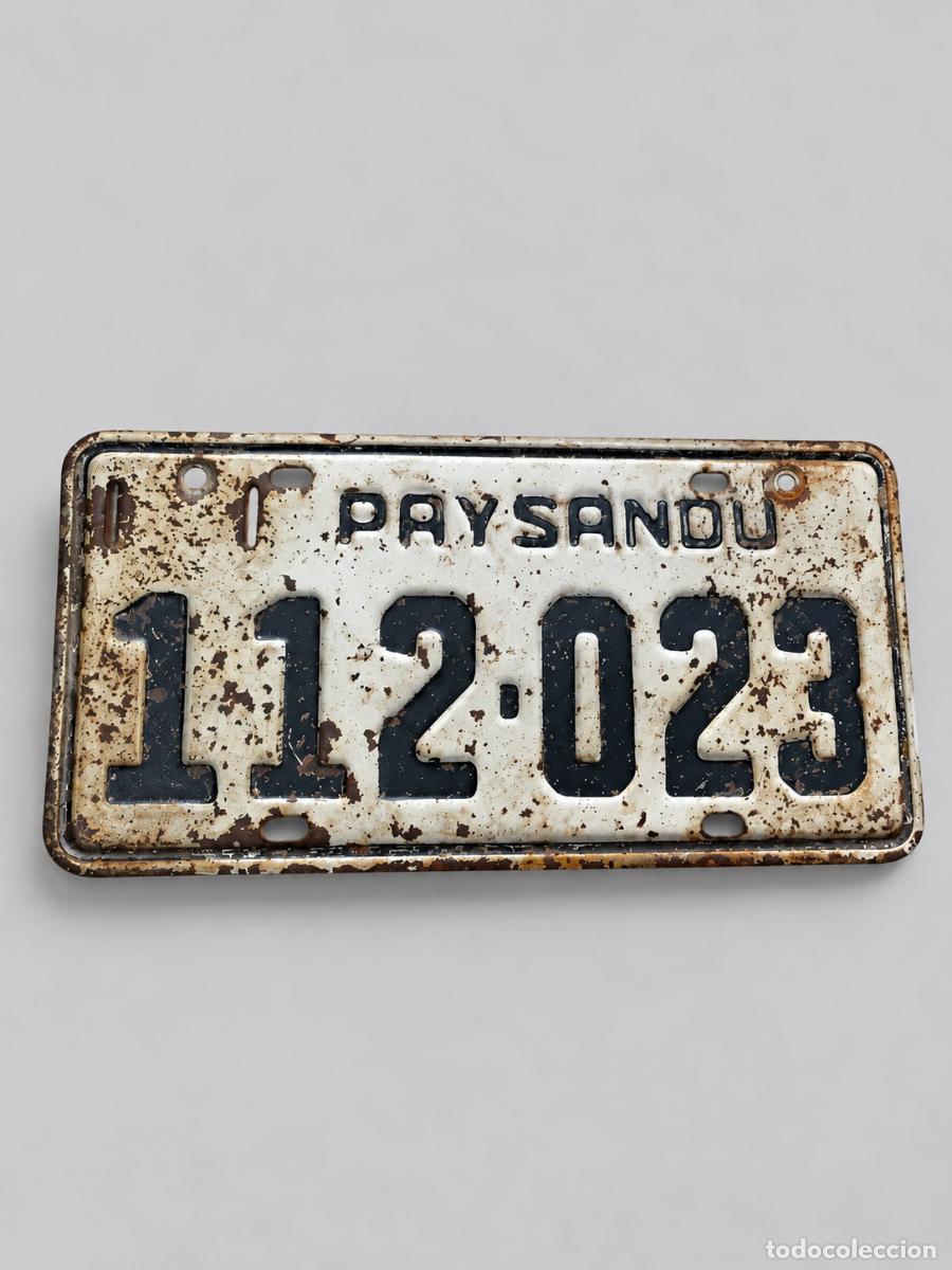 Automobili e Motociclette: Matr&iacute;cula Paysand&uacute; Uruguay 112023 - Chapa con oxidaci&oacute;n