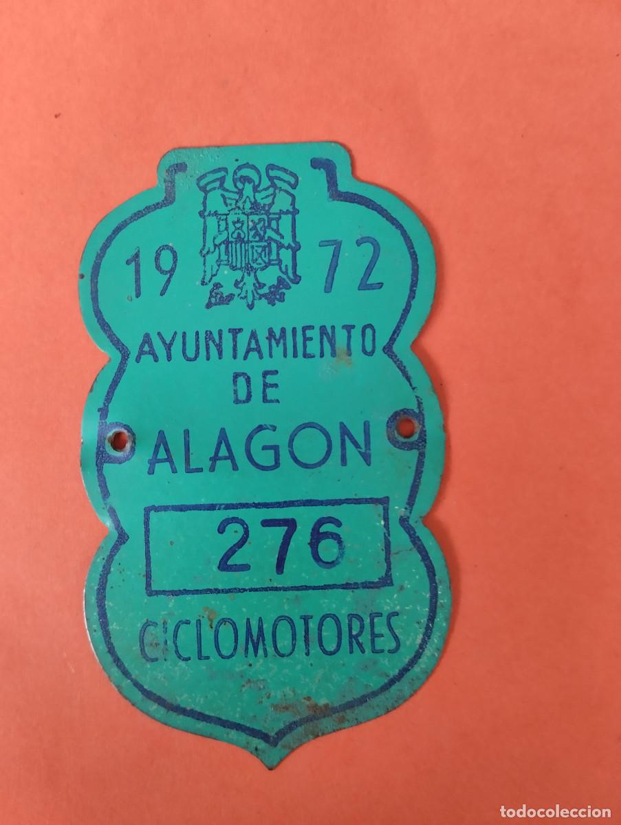 Voitures et Motocyclettes: PLACA CHAPA MATR&Iacute;CULA ALAGON ZARAGOZA CICLOMOTOR 1972 Moto. 6,2X4CM