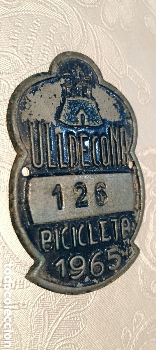 Coches y motocicletas: Chapa arbitrio de bicicleta, ulldecona 1965