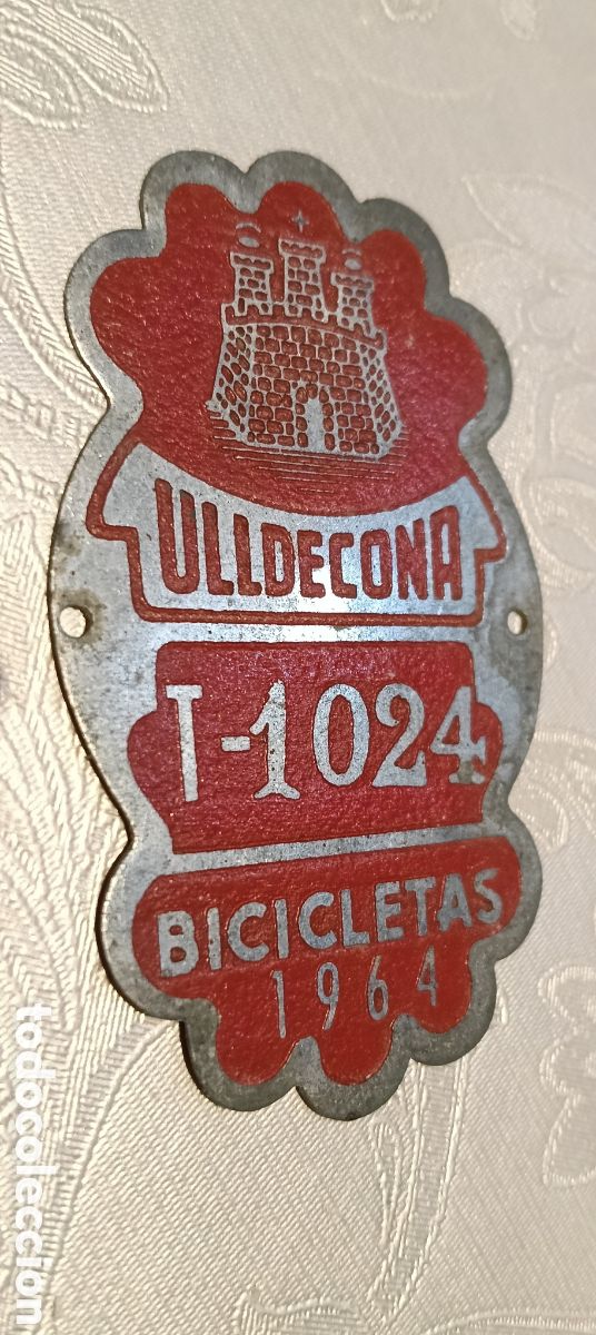 Coches y motocicletas: Chapa de arbitrio, bicicleta, ulldecona 1964
