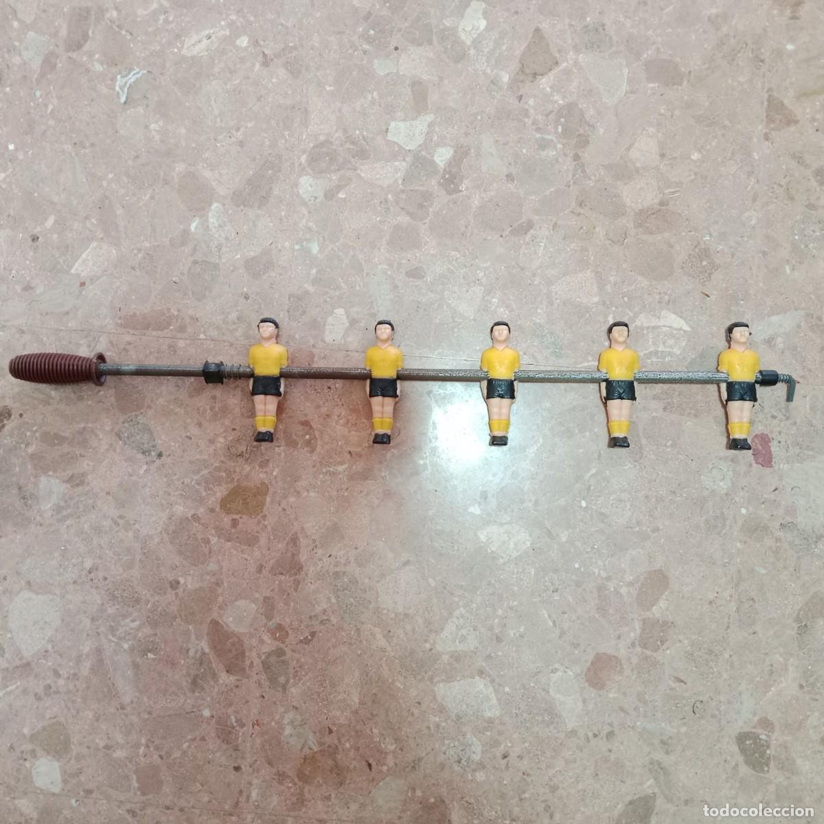 Pe&ccedil;as sobresselentes e pe&ccedil;as: BARRA MET&Aacute;LICA CON 5 CENTROCAMPISTAS -FUTBOL&Iacute;N - JUGUETES ARFA (FRANCIA) - MADE IN FRANCE - A&Ntilde;OS 60.
