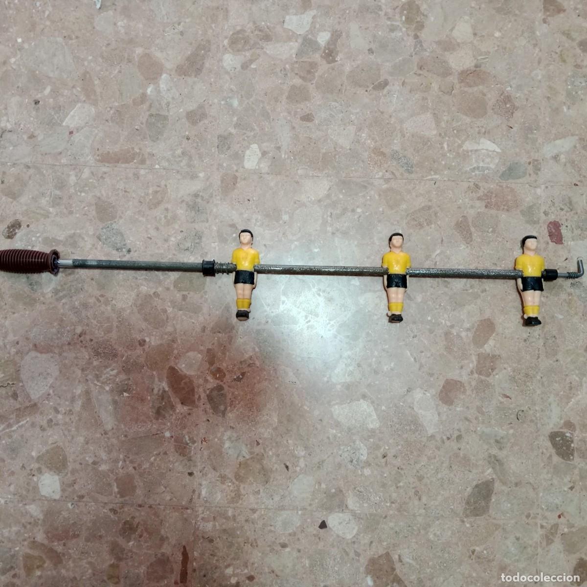 Pe&ccedil;as sobresselentes e pe&ccedil;as: BARRA MET&Aacute;LICA CON TRES DELANTEROS -FUTBOL&Iacute;N - JUGUETES ARFA (FRANCIA) - MADE IN FRANCE - A&Ntilde;OS 60.