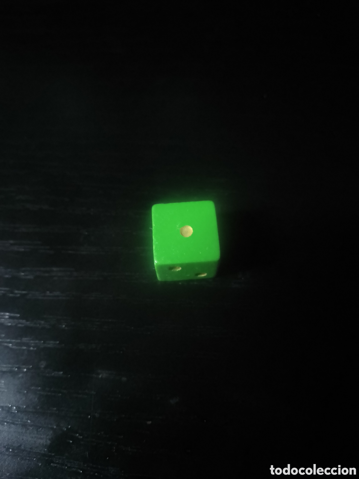 Repuestos y piezas: Dado Goula de madera verde vintage con puntos dorados - Vintage - Nuevo de almac&eacute;n