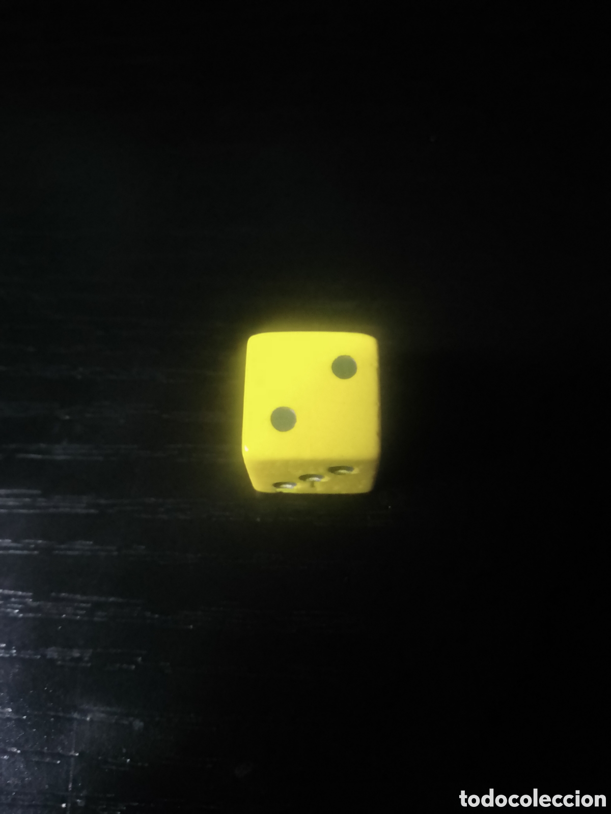 Repuestos y piezas: Dado Goula de madera amarillo vintage con puntos dorados - Vintage - Nuevo de almac&eacute;n