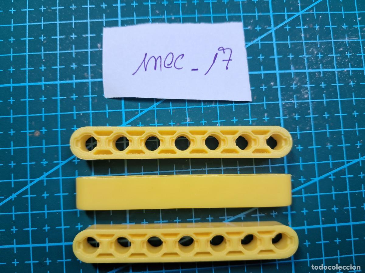 Ricambi e pezzi: 3 barras perforadas de 7 agujeros pl&aacute;stico amarillo (63 mm) - Clementoni - Laboratorio de mec&aacute;nica