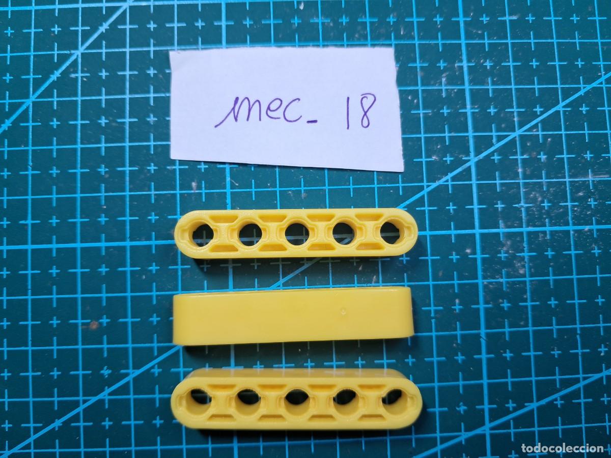 Ricambi e pezzi: 3 barras perforadas de 5 agujeros pl&aacute;stico amarillo (46 mm) - Clementoni - Laboratorio de mec&aacute;nica
