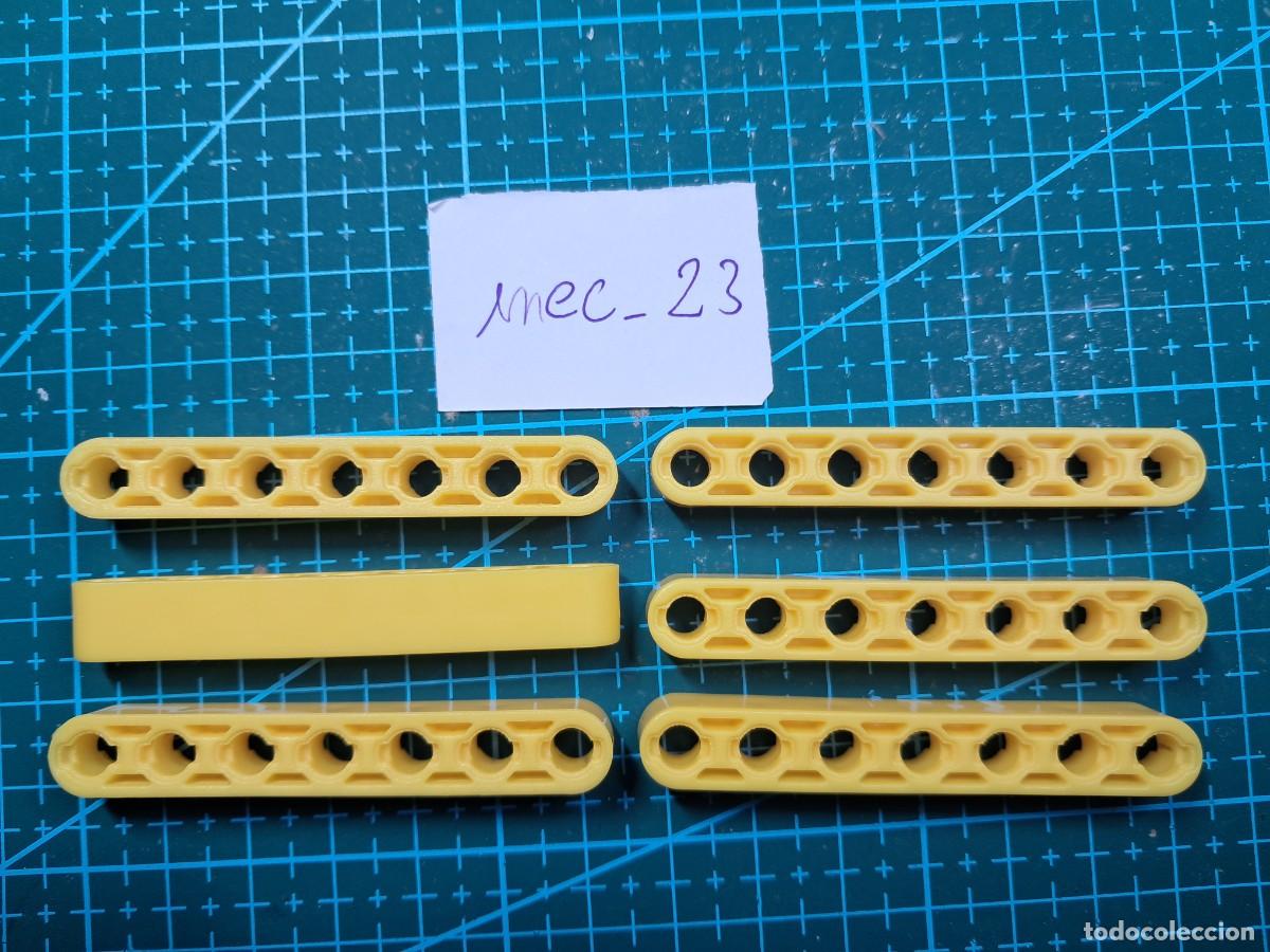 Ricambi e pezzi: 6 barras perforadas de 7 agujeros pl&aacute;stico amarillo (63 mm) - Clementoni - Laboratorio de mec&aacute;nica