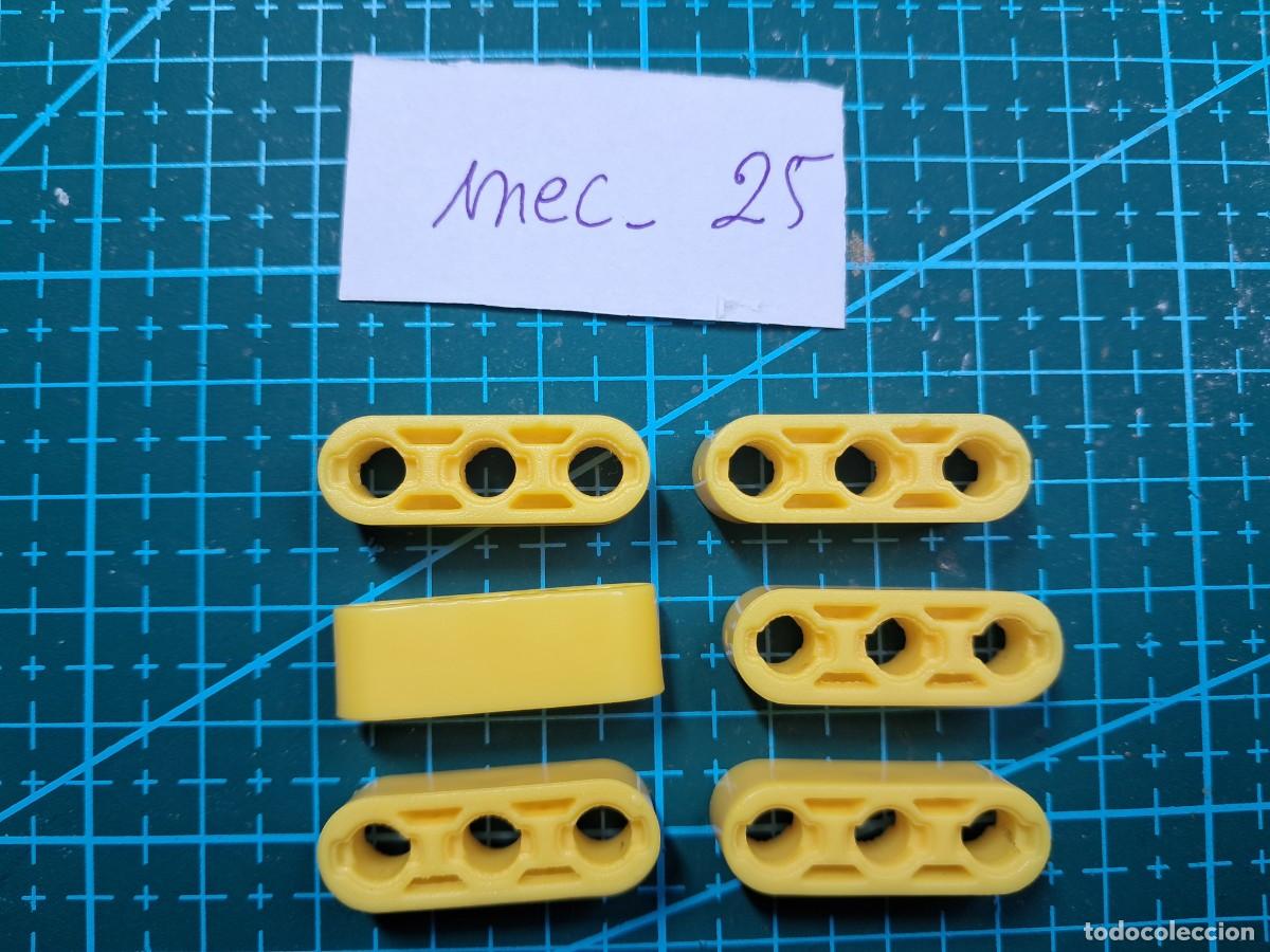 Ricambi e pezzi: 6 barras perforadas de 3 agujeros pl&aacute;stico amarillo (28 mm) - Clementoni - Laboratorio de mec&aacute;nica